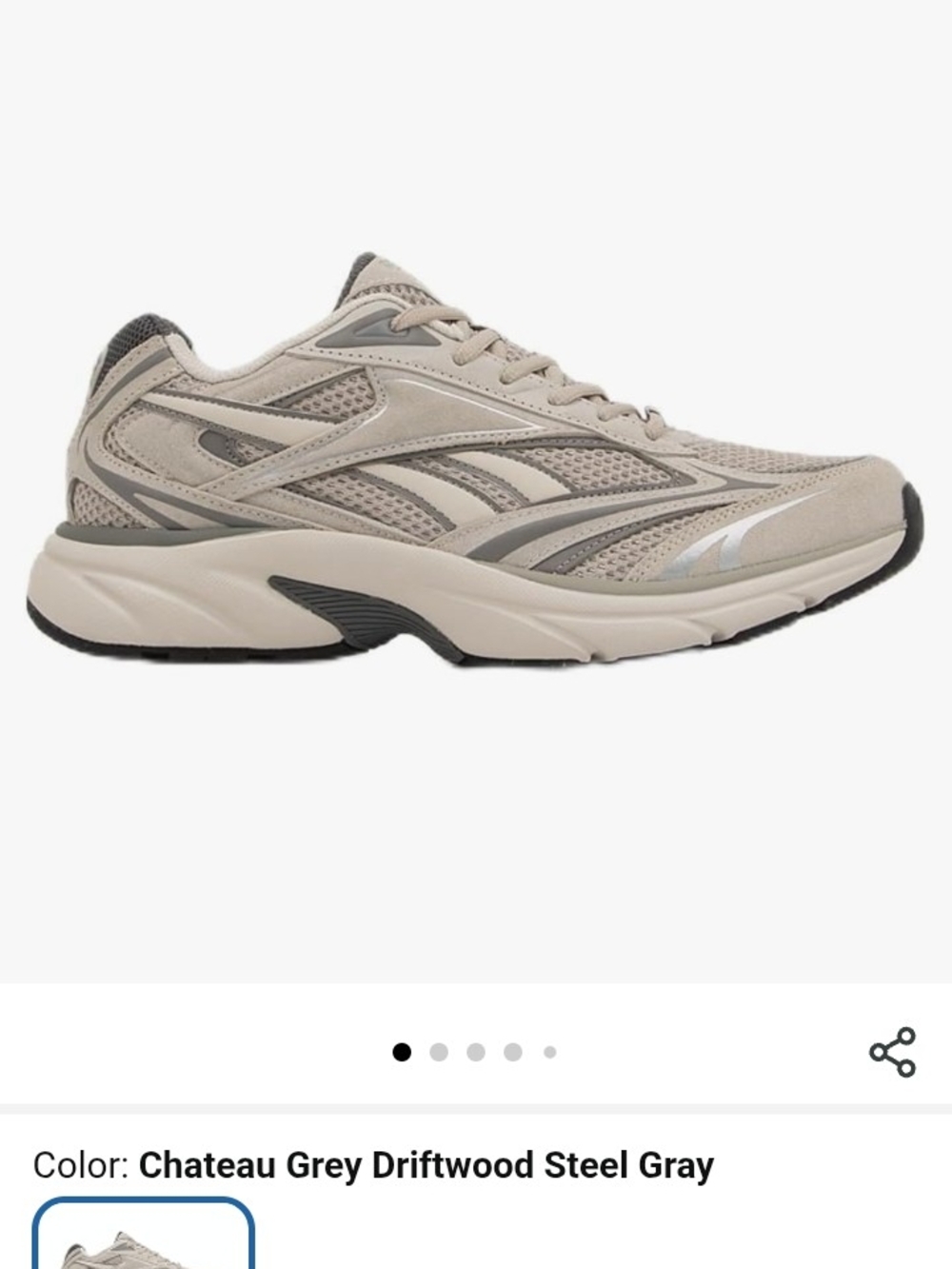 Reebok Men's Chateau Grey Driftwood Running Sneakers